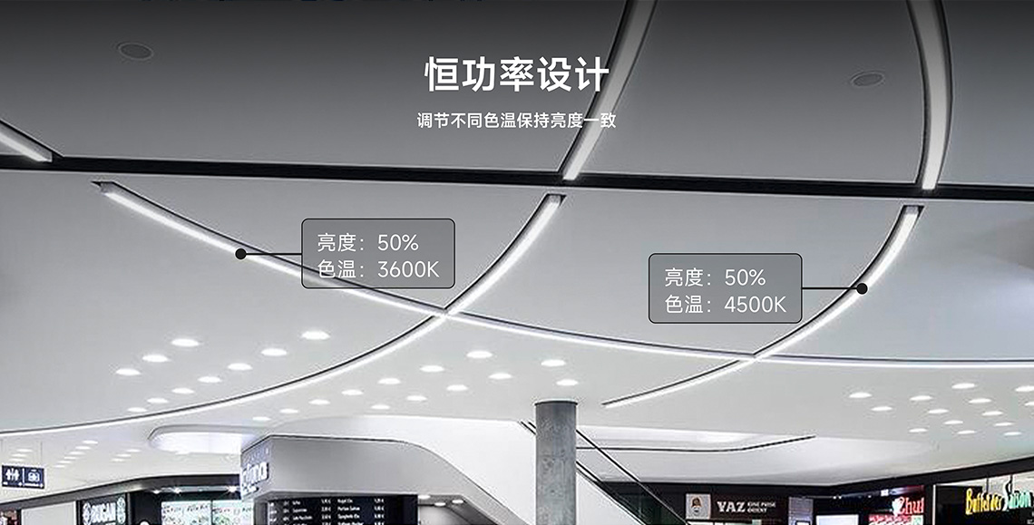 恒功率設計，調節不同色溫保持亮度一致