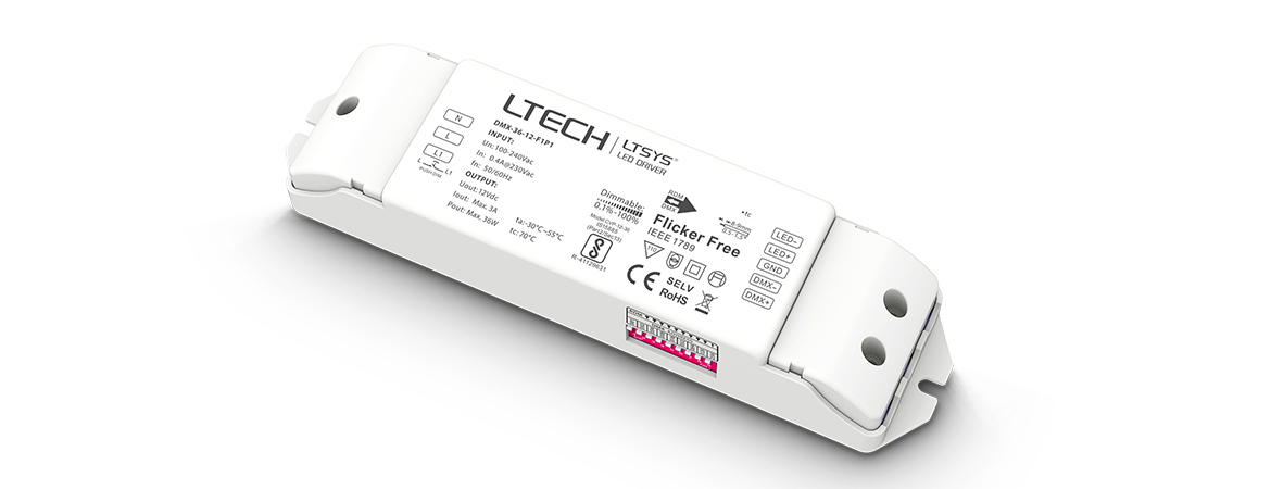 36W 12VDC 恒壓DMX調光電源 DMX-36-12-F1P1