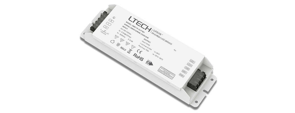 75W 12VDC 恒壓DMX調光電源 DMX-75-12-F1M1