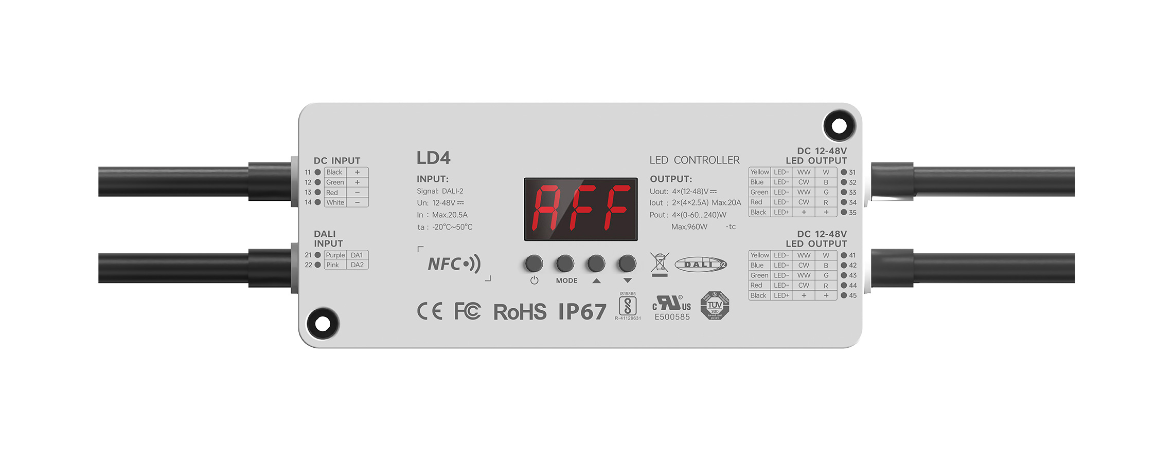 4路 DALI NFC近場編程 低壓防水LED恒壓控制器 LD4