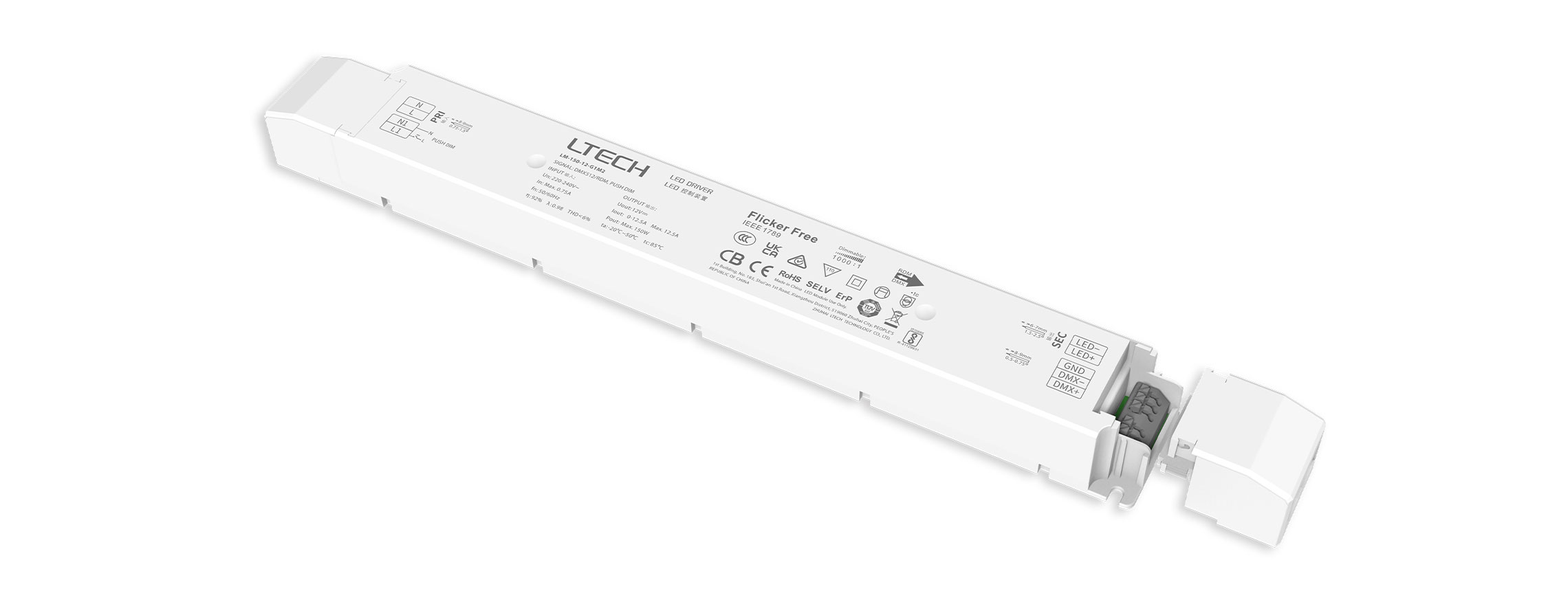 150W 12VDC 恒壓DMX調光電源 LM-150-12-G1M2