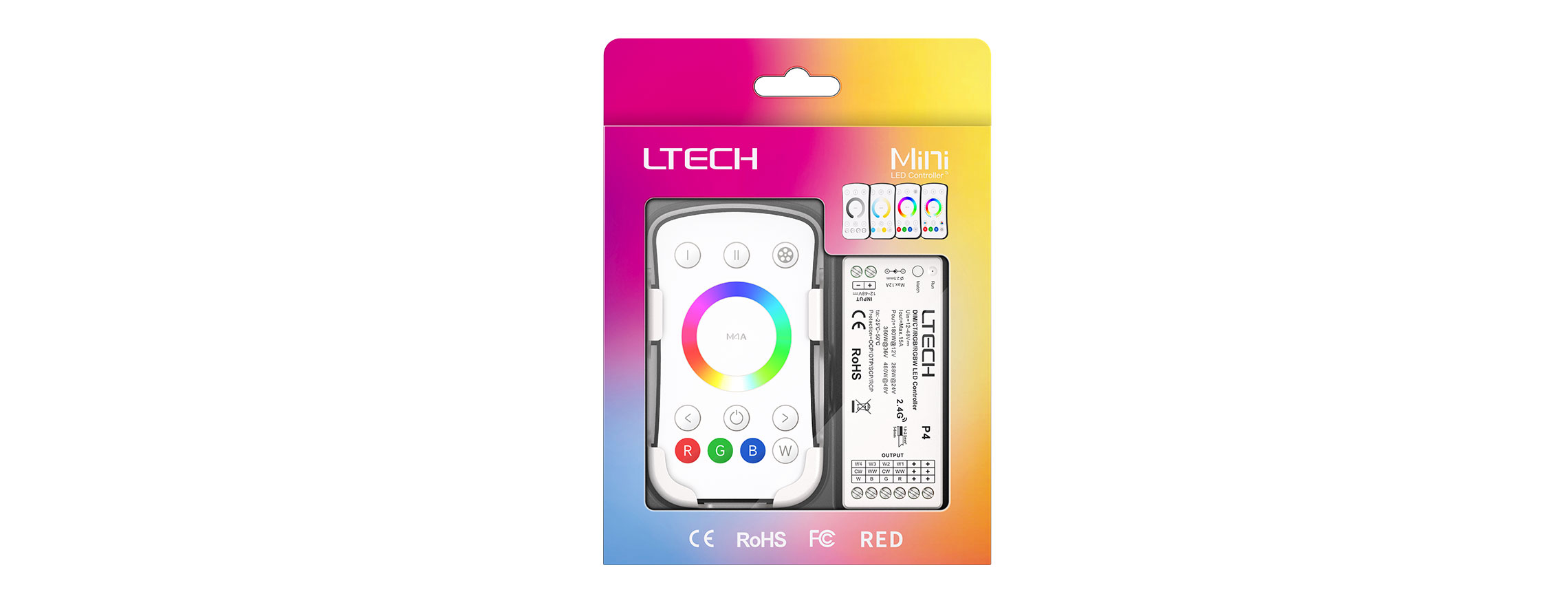 單區RGBW RF 2.4G無線LED控制器 M4A+P4