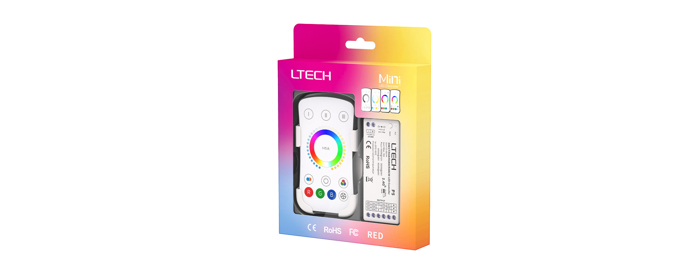單區RGBCW RF 2.4G無線LED控制器  M5A+P5