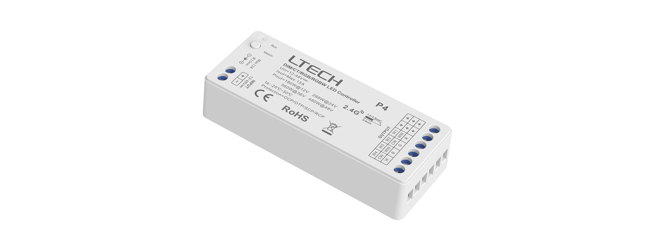 單區RGBW RF 2.4G無線LED控制器 M4A+P4