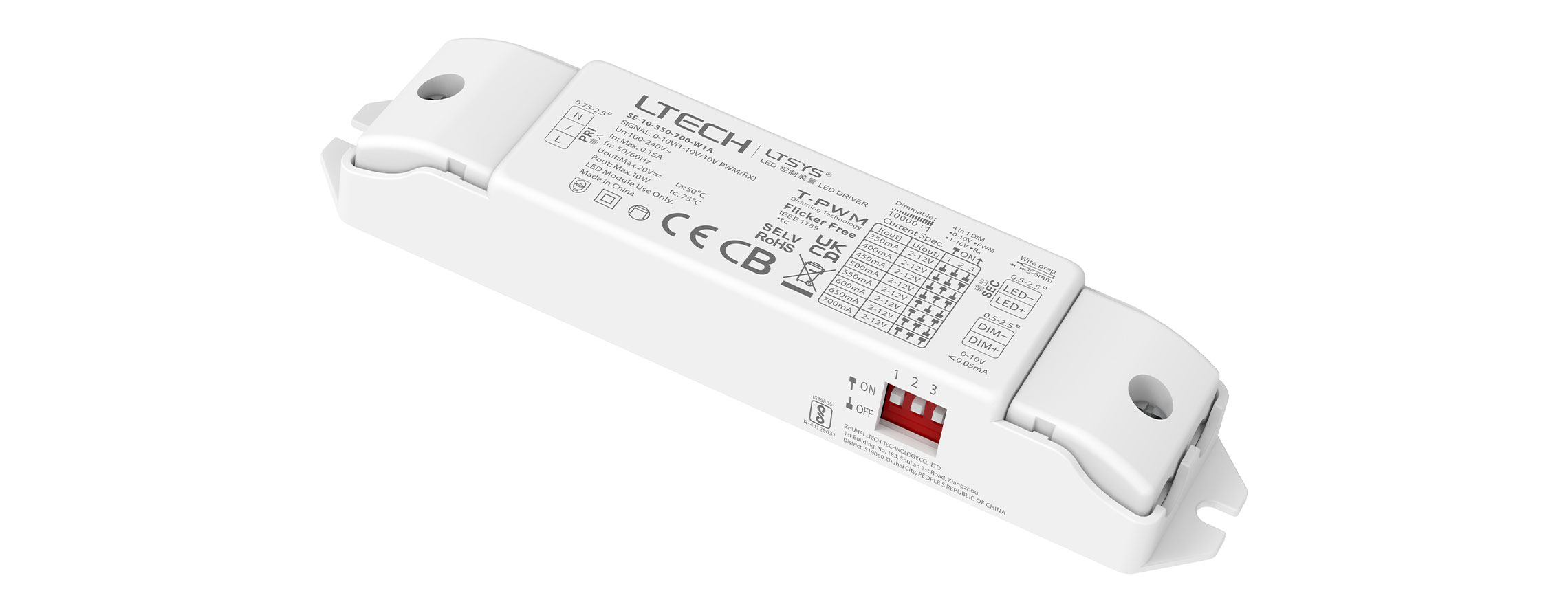 10W 350-700mA CC 0-10V Driver SE-10-350-700-W1A