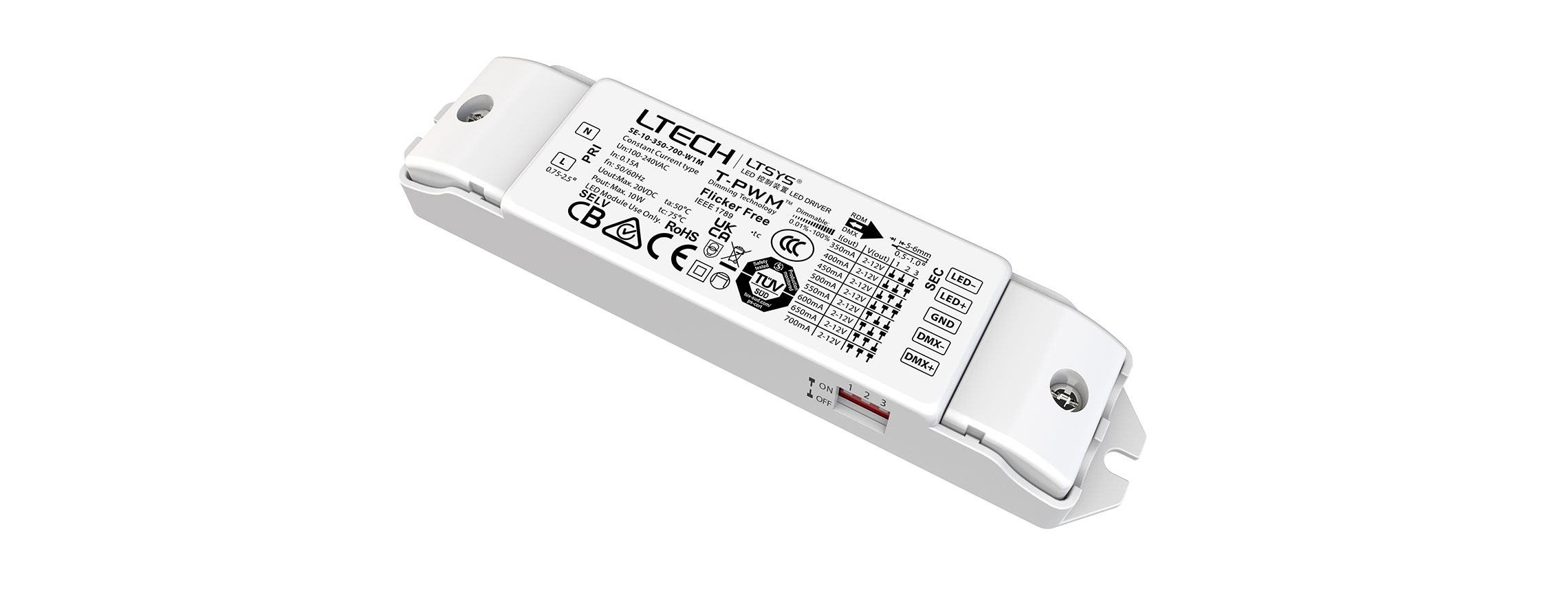 10W 350-700mA CC DMX Driver SE-10-350-700-W1M