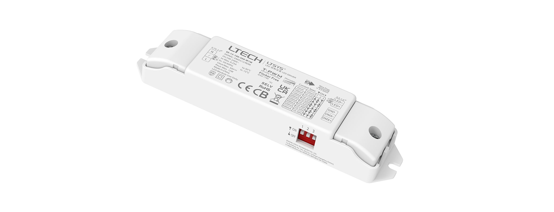 12W 100-400mA CC DMX Driver SE-12-100-400-W1M