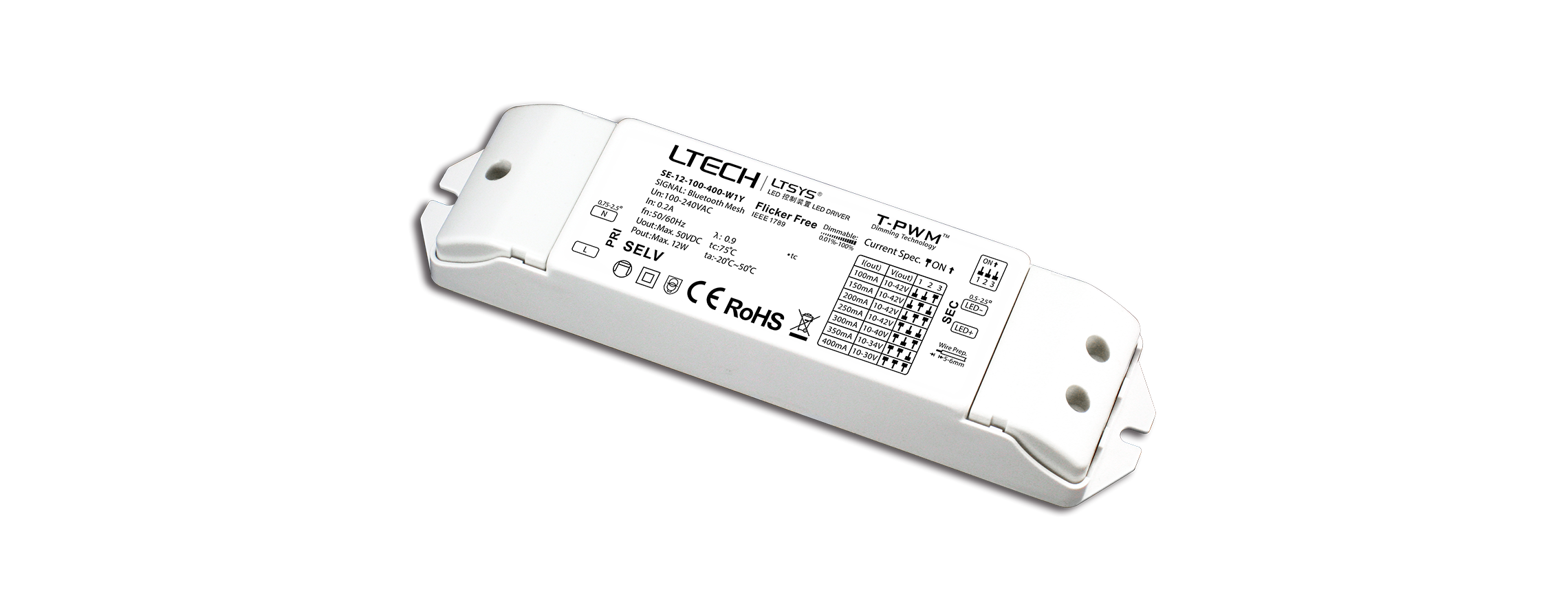 12W CC Dimmable Driver SE-12-100-400-W1Y