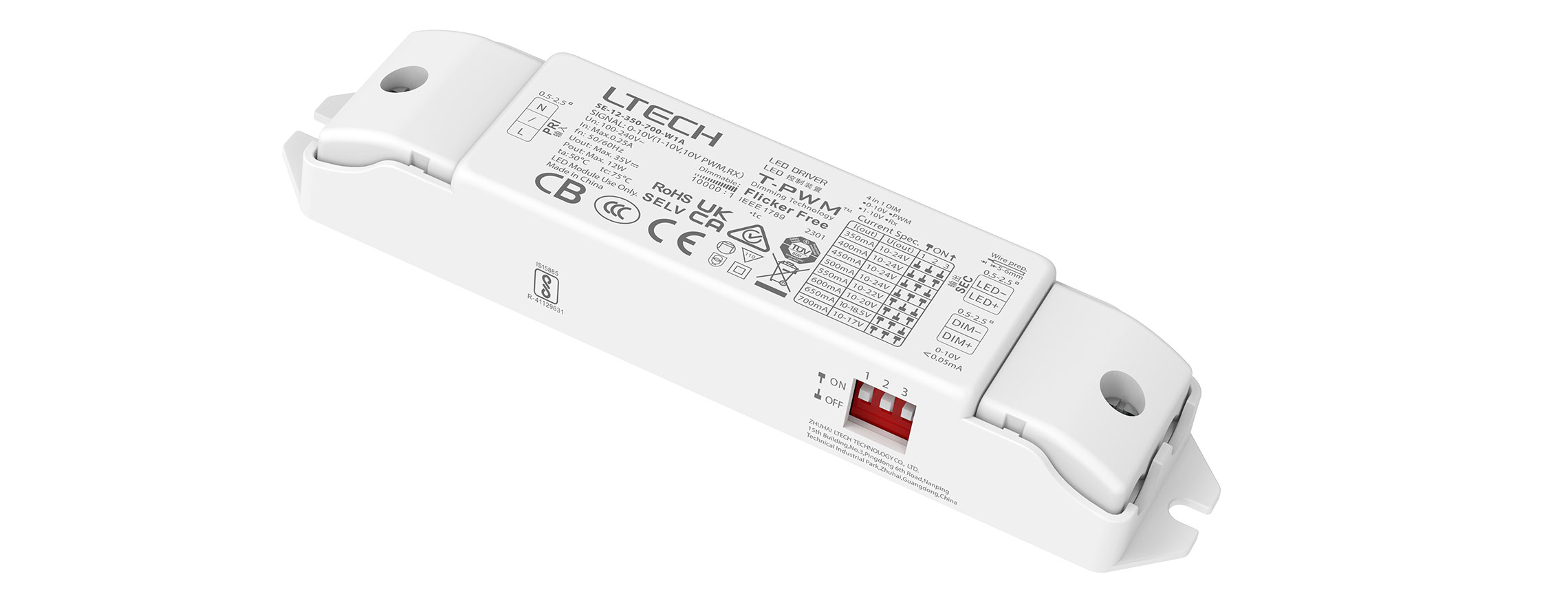 12W 350-700mA CC 0-10V Driver SE-12-350-700-W1A