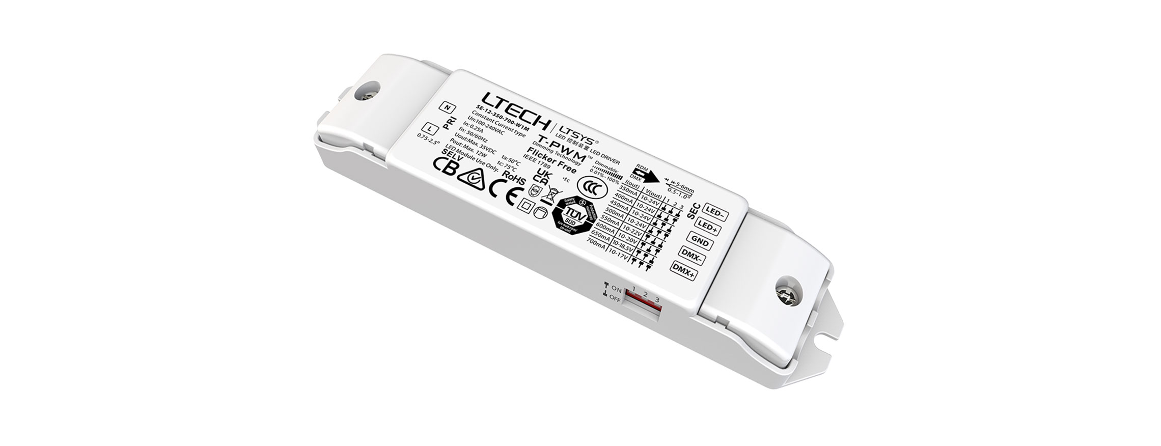 12W 350-700mA CC DMX Driver SE-12-350-700-W1M