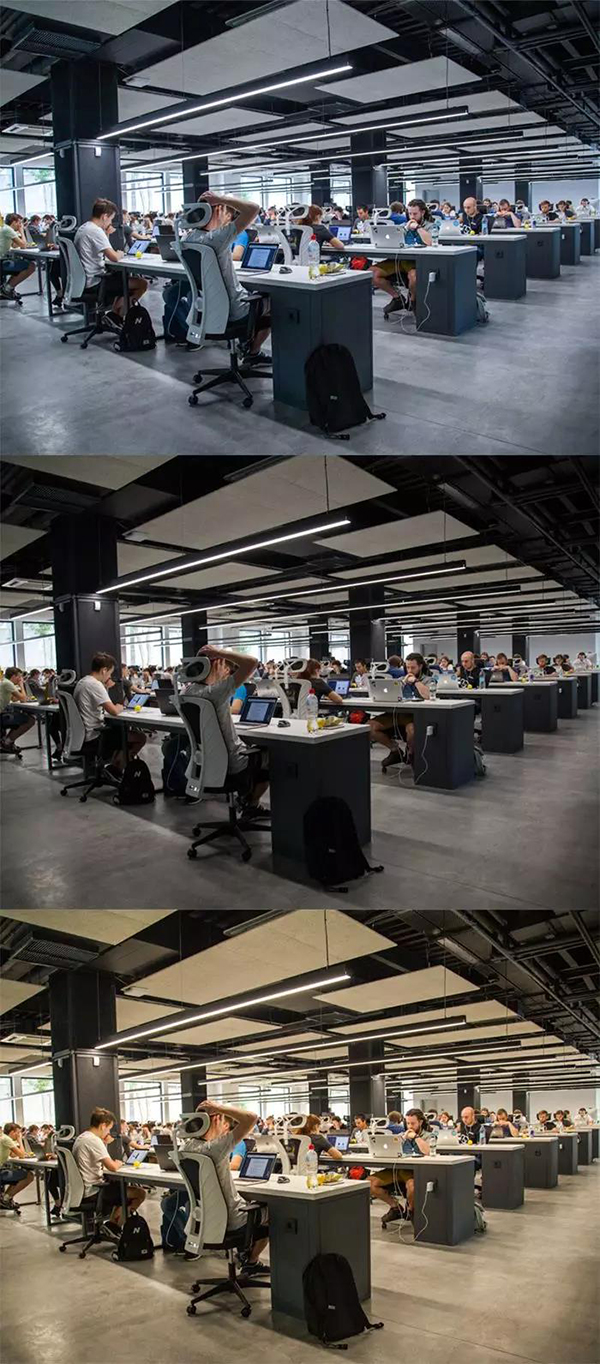 室內感受外界的不同時間段的自然光燈光效果
