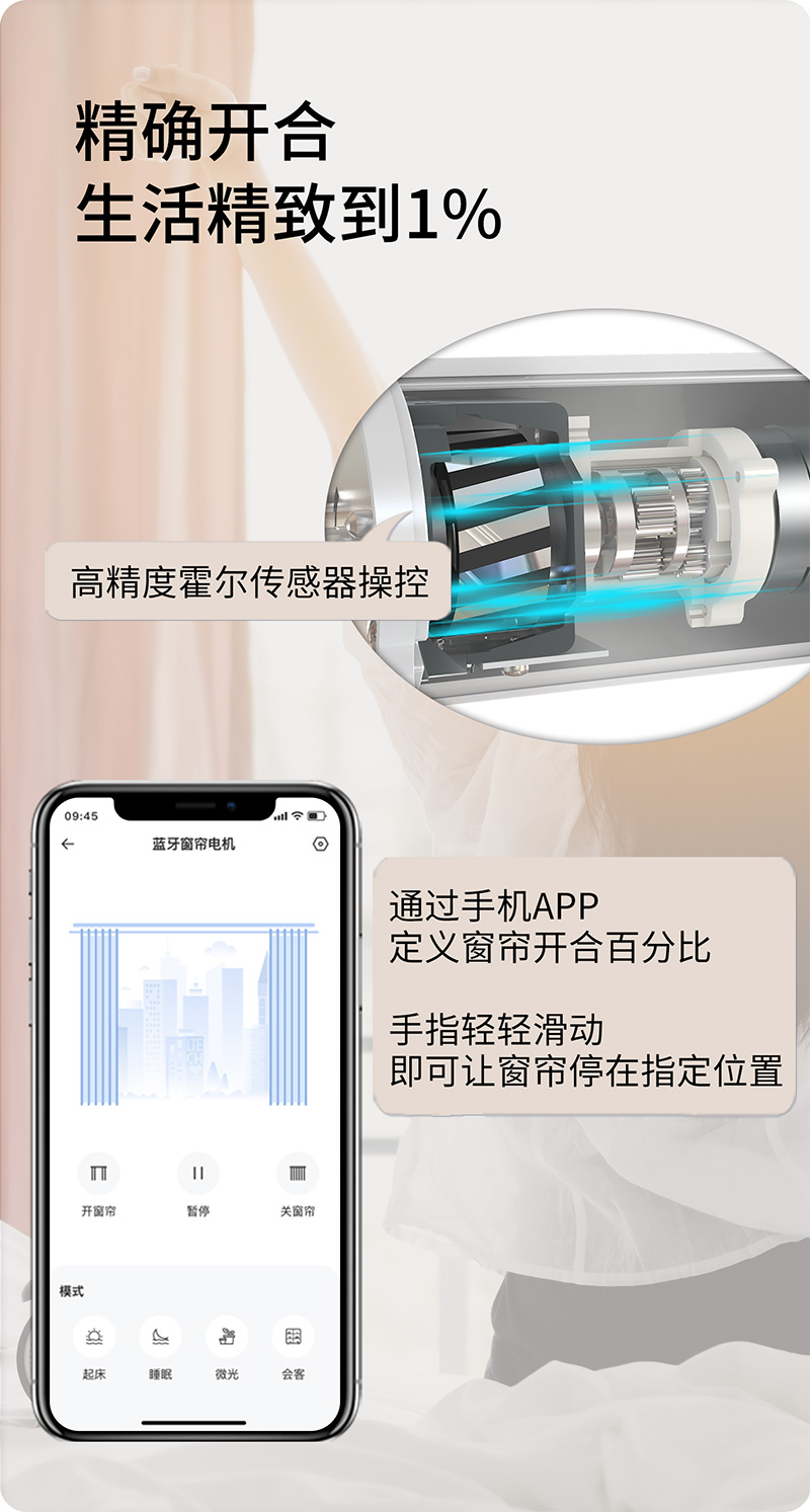 窗簾電機高精度霍爾傳感器操控制