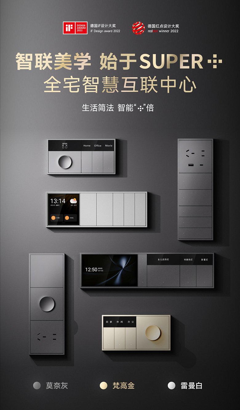 雷特智能家居SUPER+系列產品全家福