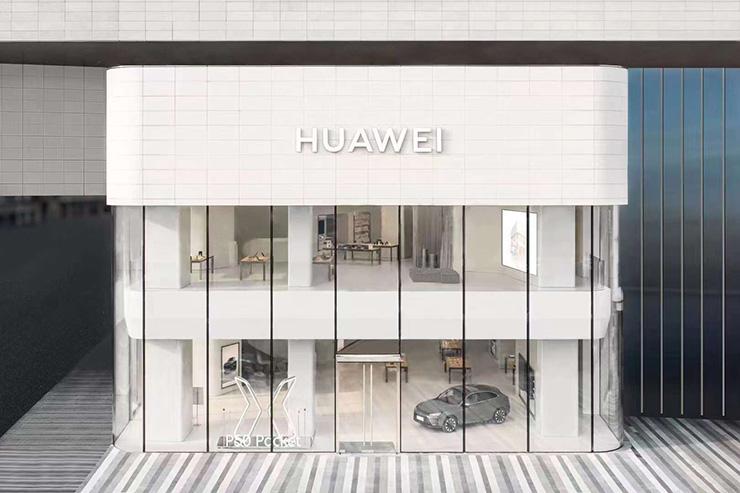 華為青島旗艦店外景一覽